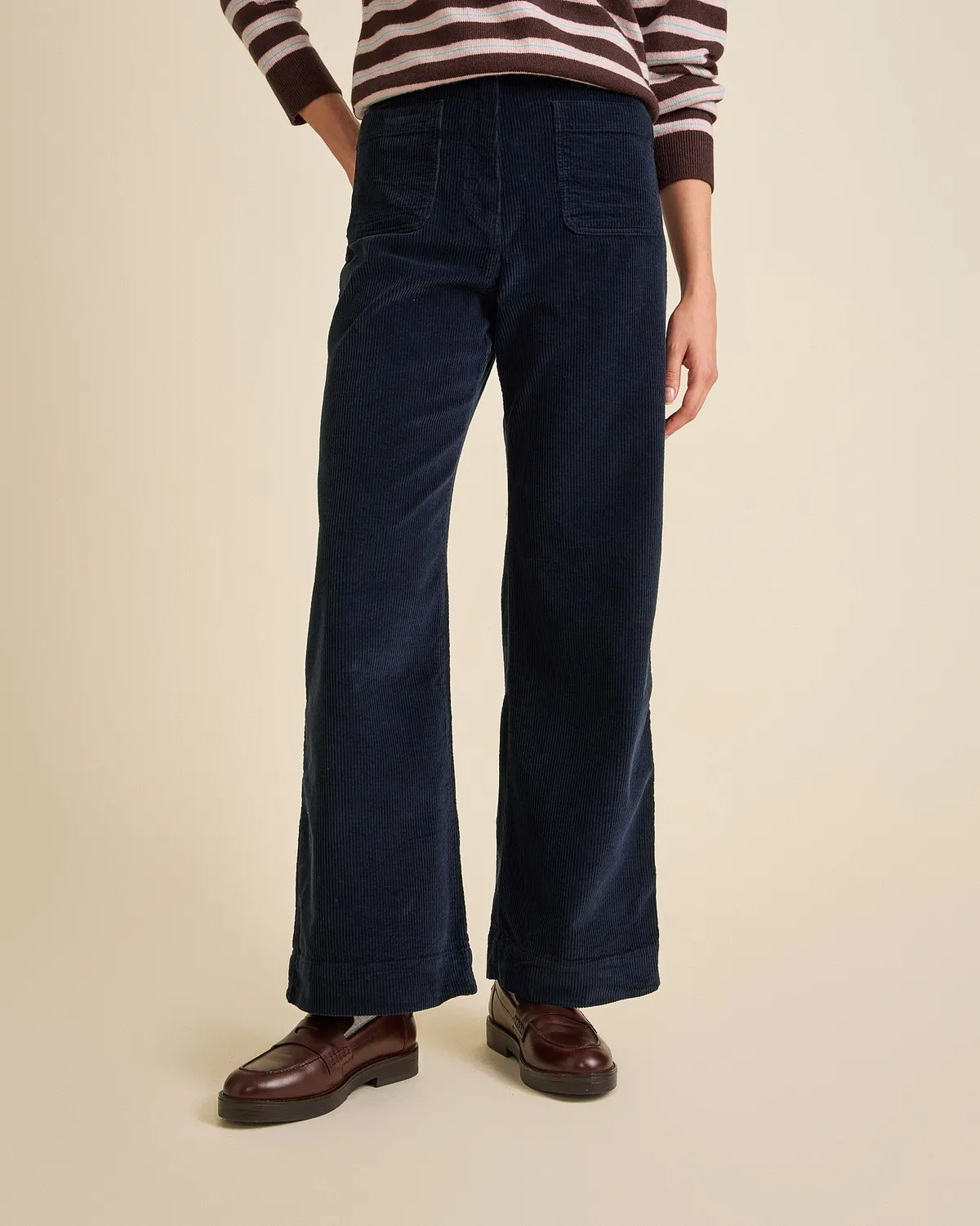COTELÉ PARIS Jane Navy pantalon velours côtelé