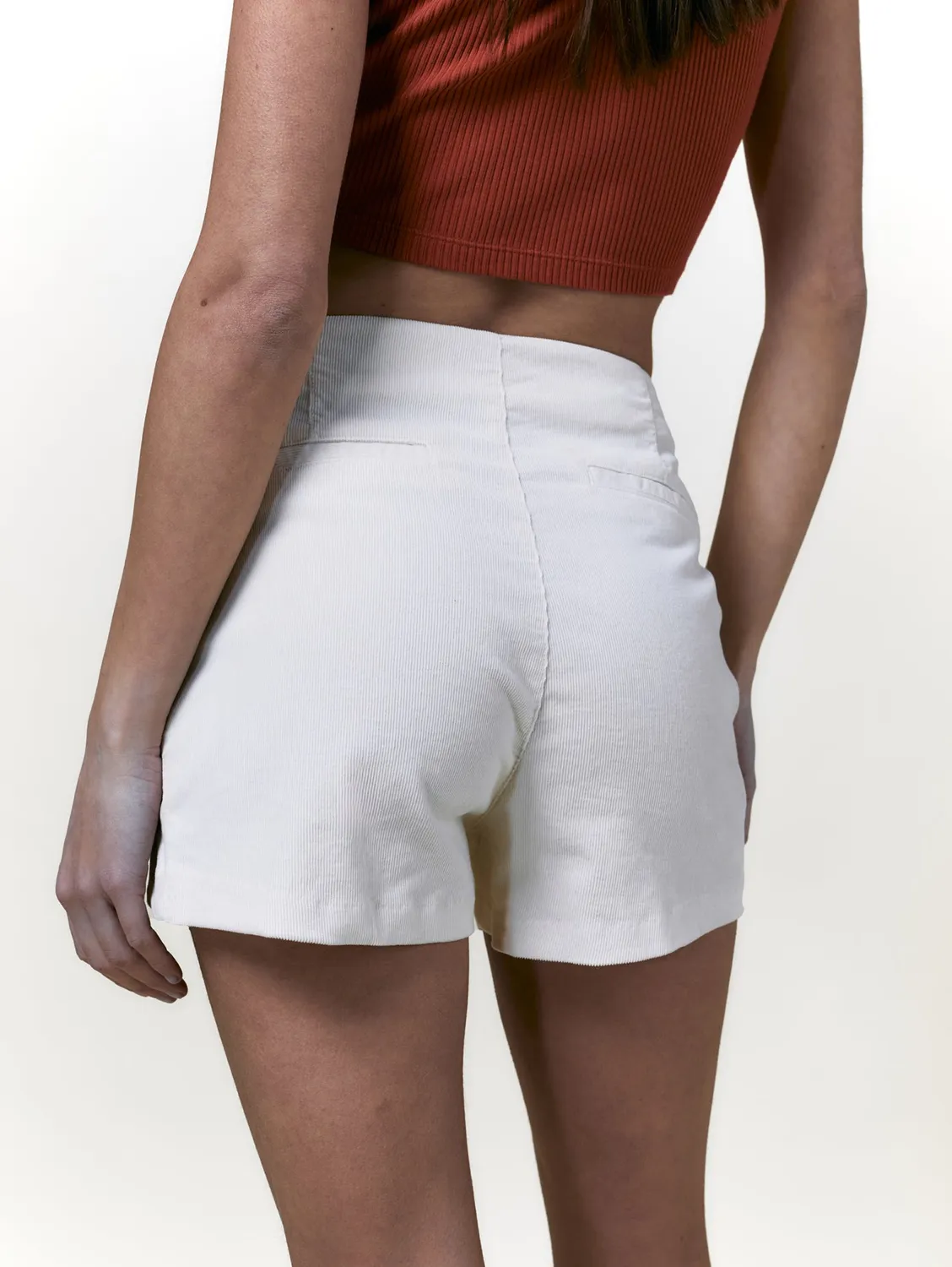 Cotelé Paris Portefeuille Écru jupe-short écru