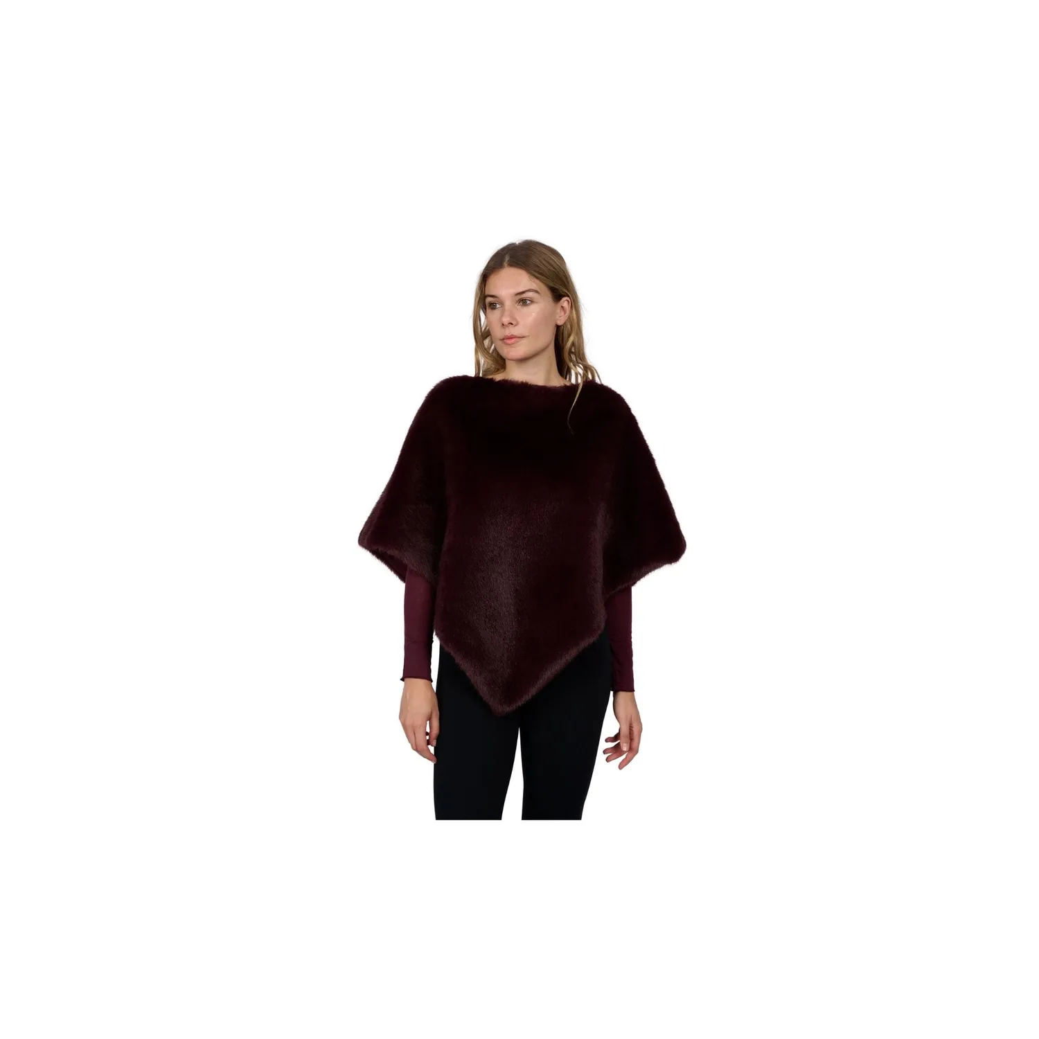 Oakwood Megève 65294 poncho fausse fourrure porto