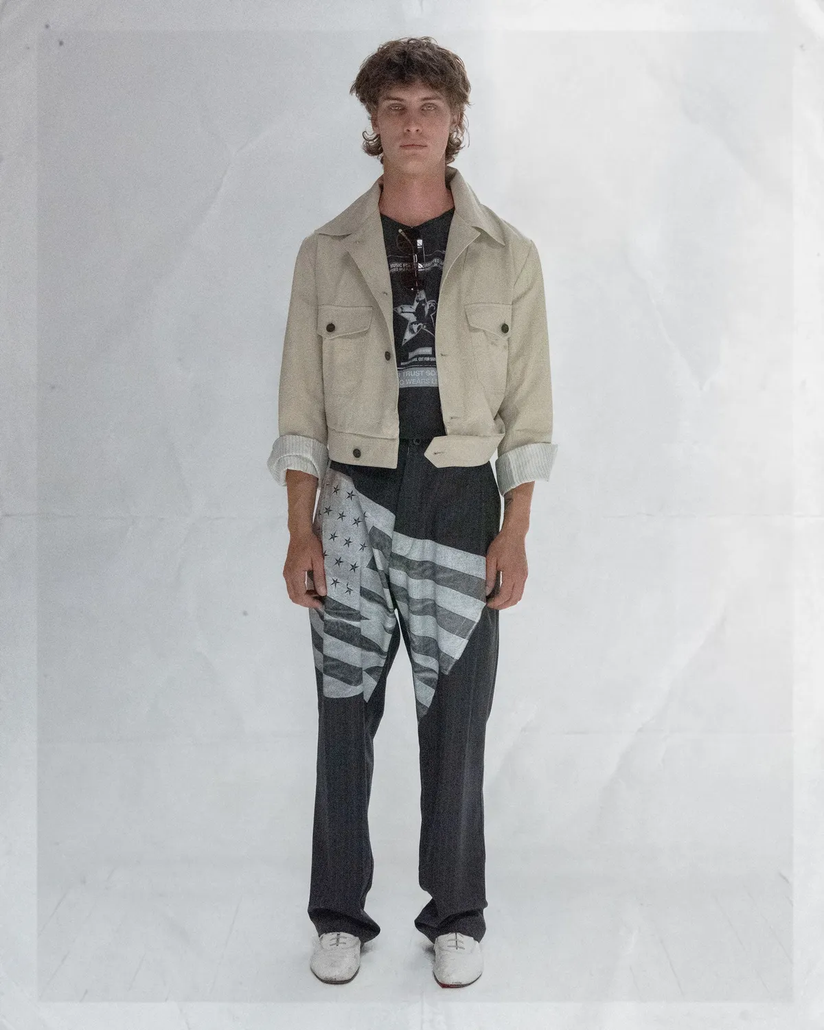 Paolo Leduc Lost Flag pantalon tailleur laine rayures