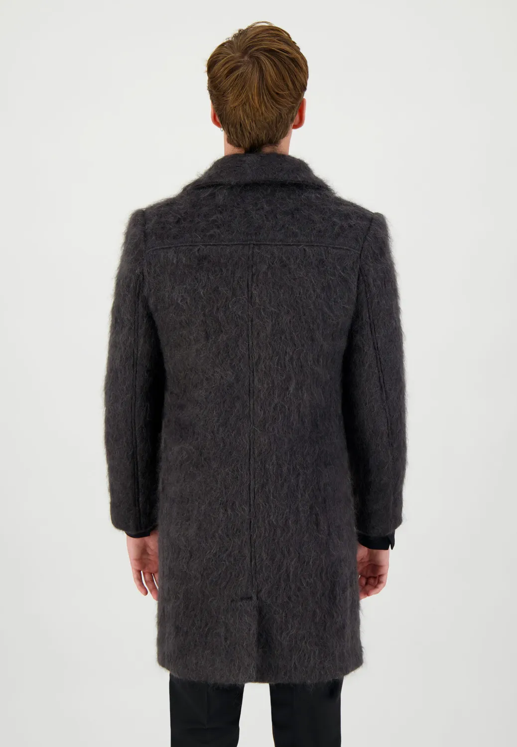 Pierre Talamon manteau mohair gris chaud
