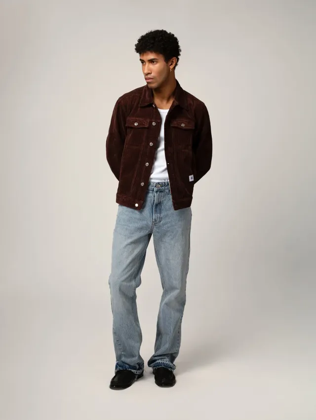 Cotélé Paris Jim veste trucker chocolat velours