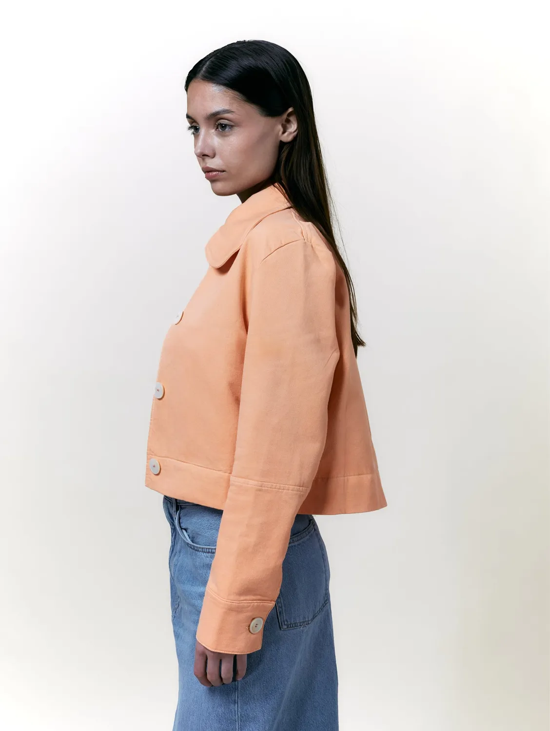 Cotelé Paris Veste Daisy Pêche toile coton