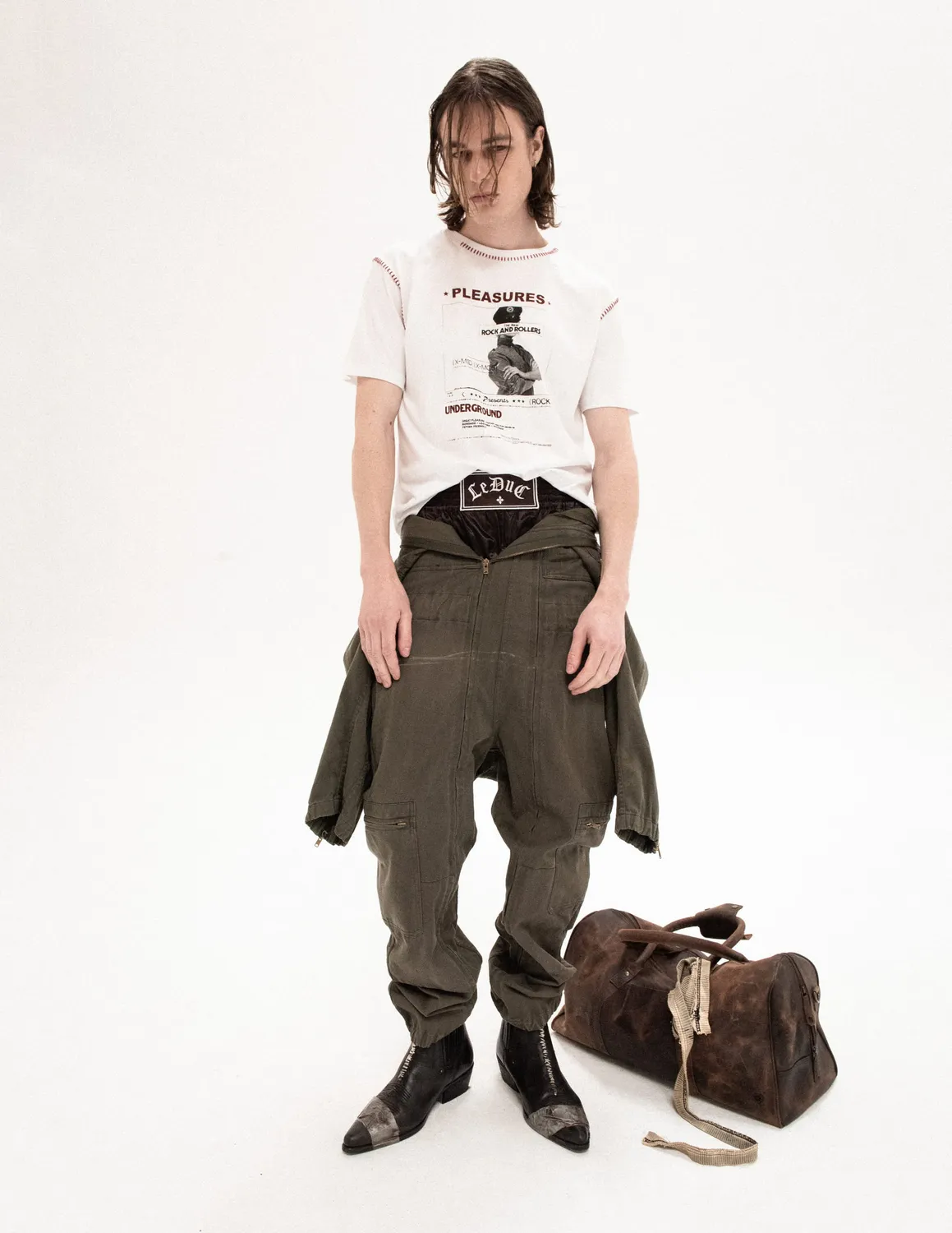 Paolo Leduc Pleasures t-shirt blanc imprimé collage vintage