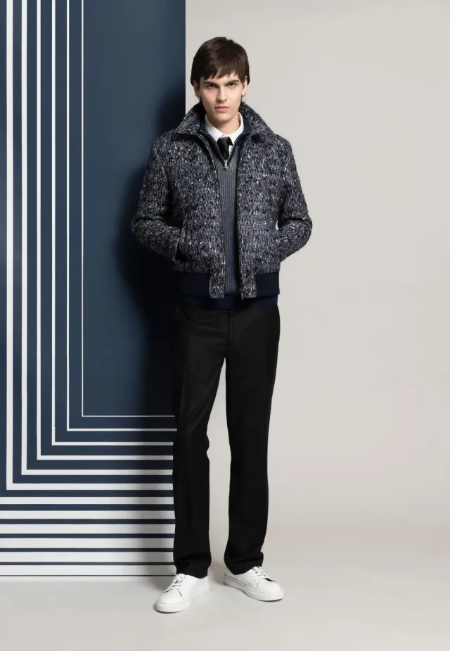 Pierre Talamon Droit pantalon flanelle laine noir