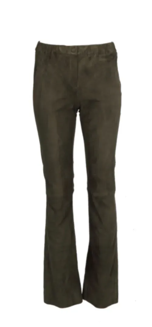 Oakwood Freya 64728 pantalon cuir kaki stretch