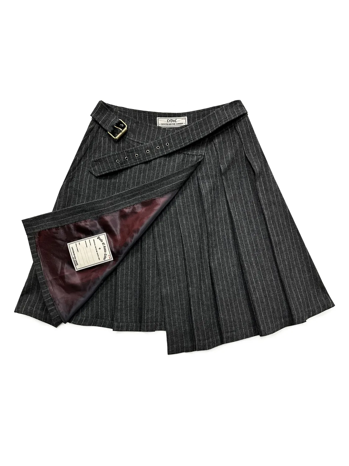 Paolo Leduc Strictly Business jupe kilt laine grise longue