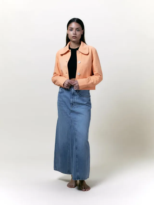 Cotelé Paris Veste Daisy Pêche toile coton