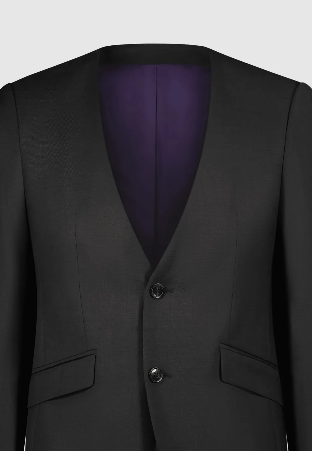 Pierre Talamon Sans Col Noir costume homme noir