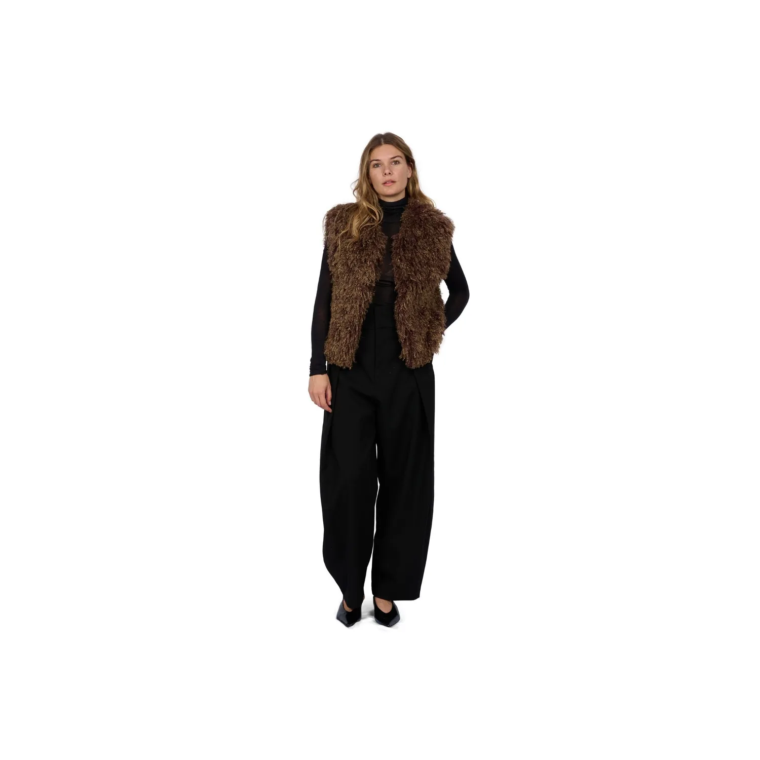 Oakwood Beth 65091 gilet sans manche bronze fausse fourrure