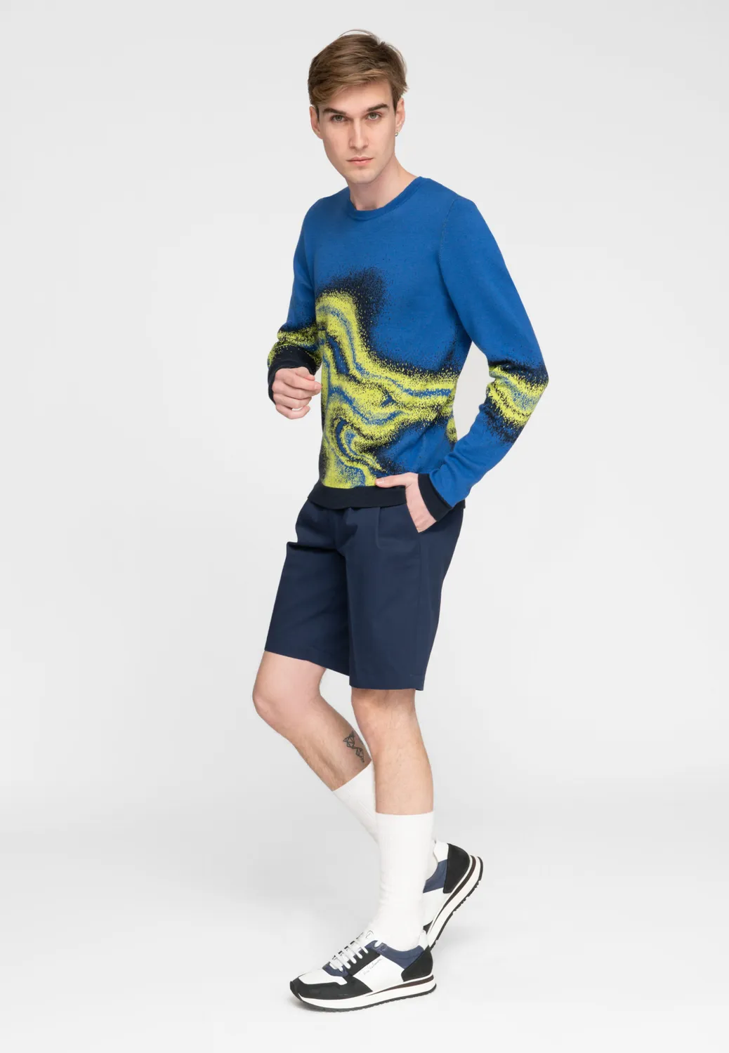 Pierre Talamon Ecume pull bleu maille douce