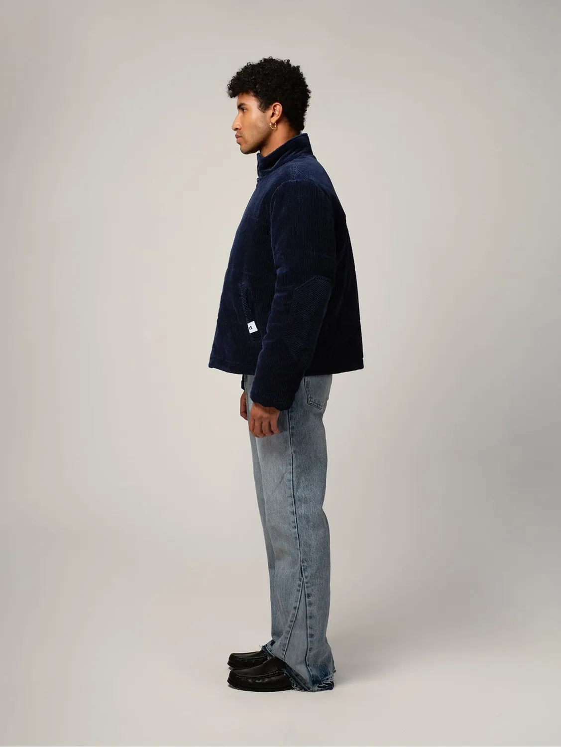 Cotelé Paris Puffer Navy doudoune velours navy