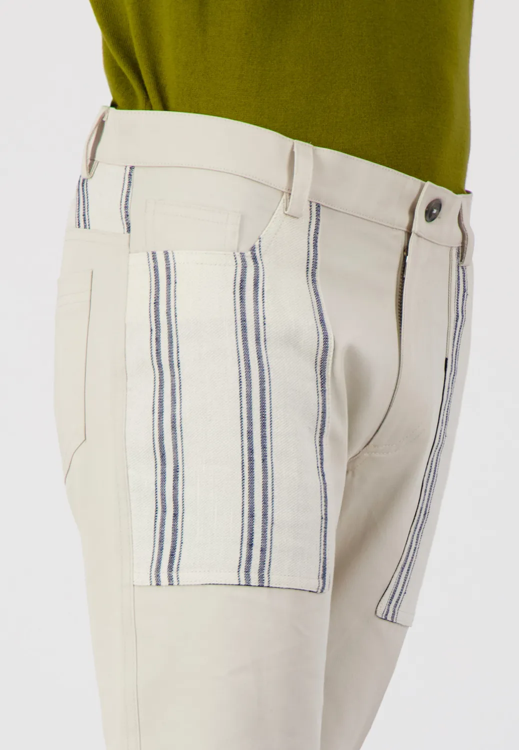 Pierre Talamon Yoke pantalon rayures