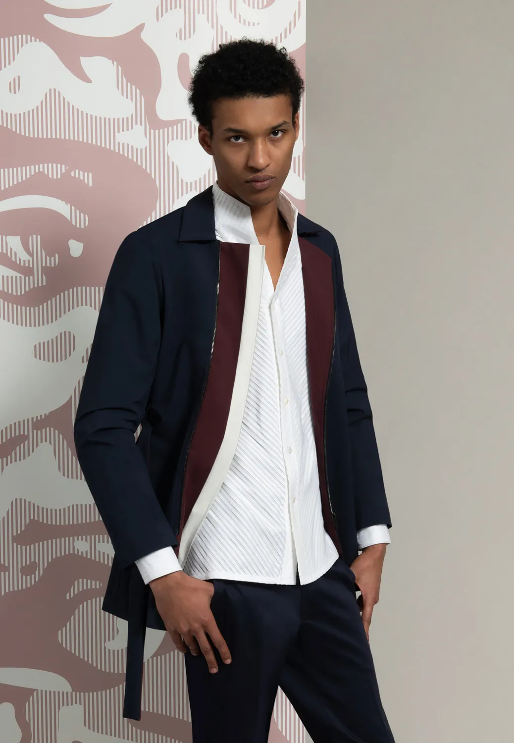 Pierre Talamon Kerin trench bleu court déperlant
