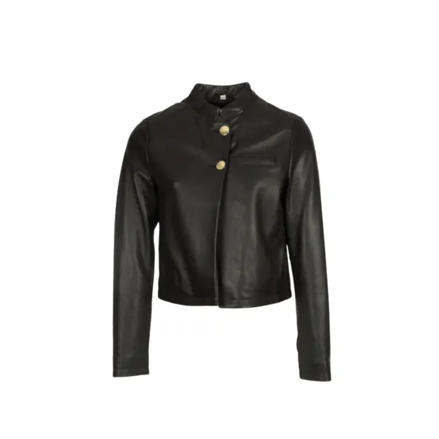 Oakwood Astra veste cuir noir asymétrique