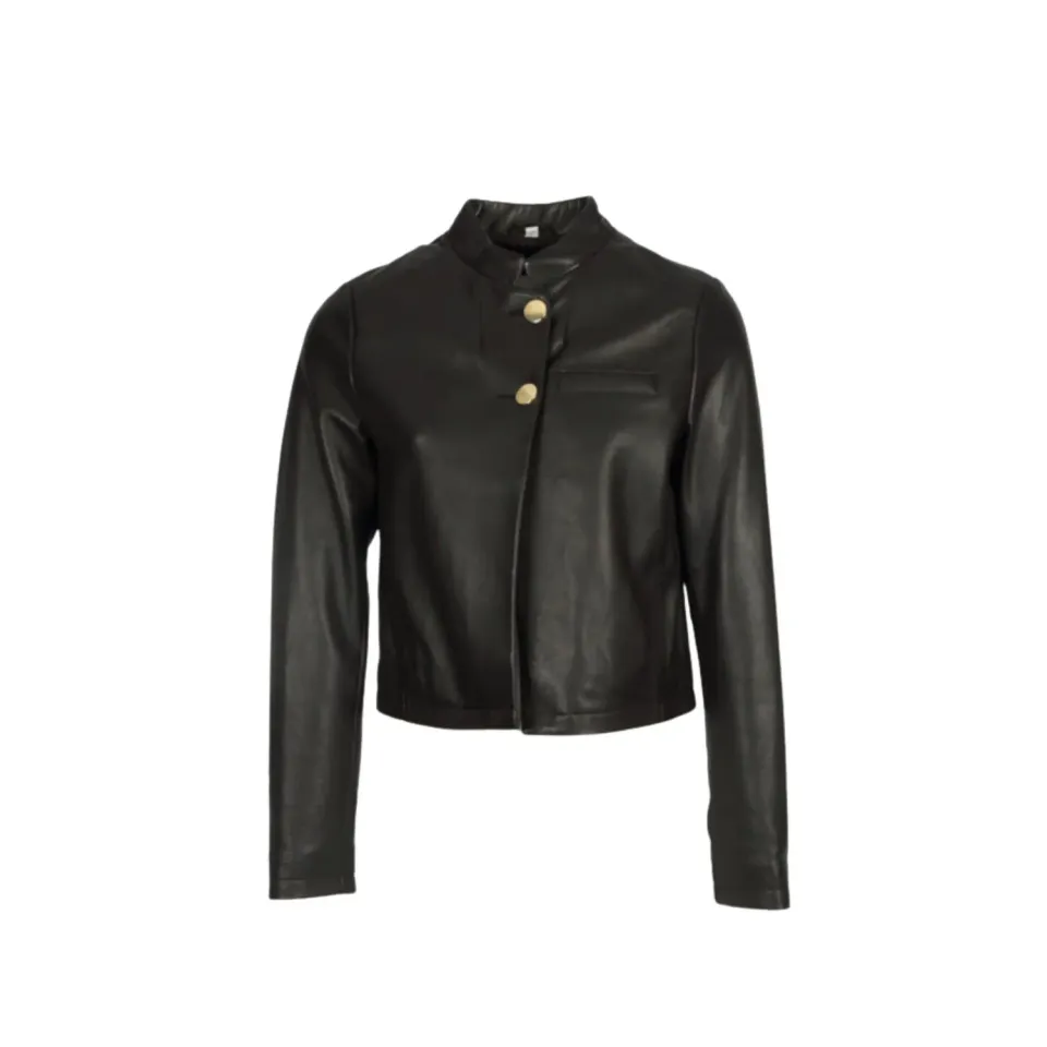 Oakwood Astra veste cuir noir asymétrique