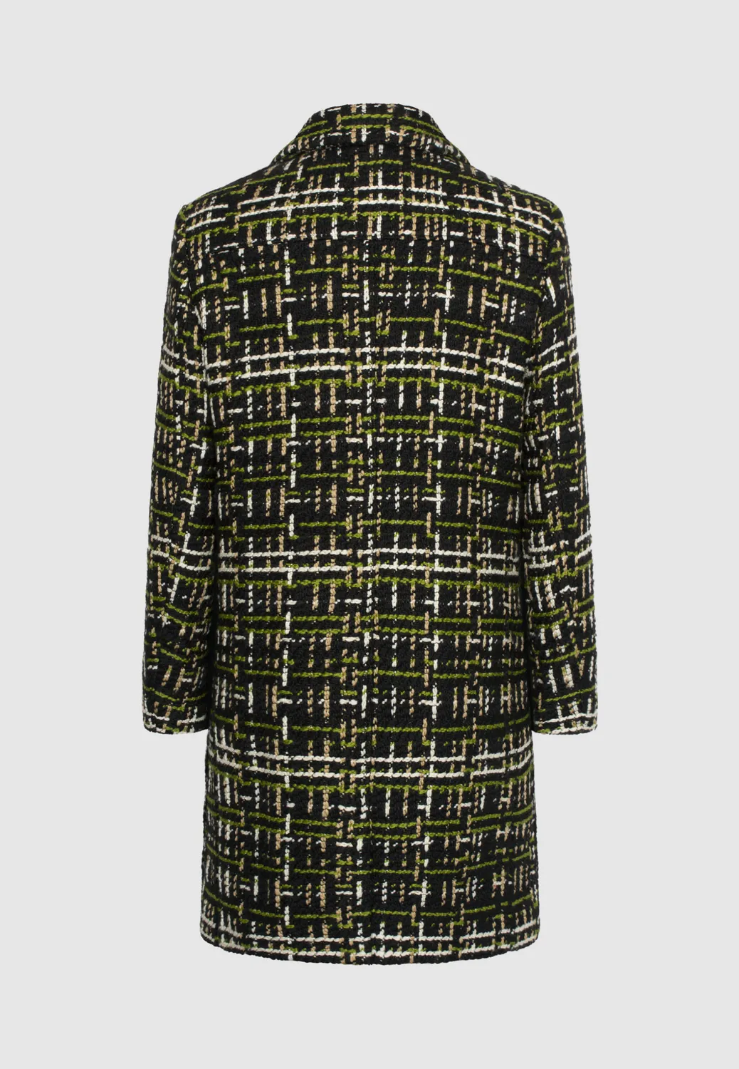 Pierre Talamon tweed manteau laine noir vert beige