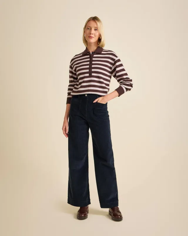 COTELÉ PARIS Jane Navy pantalon velours côtelé