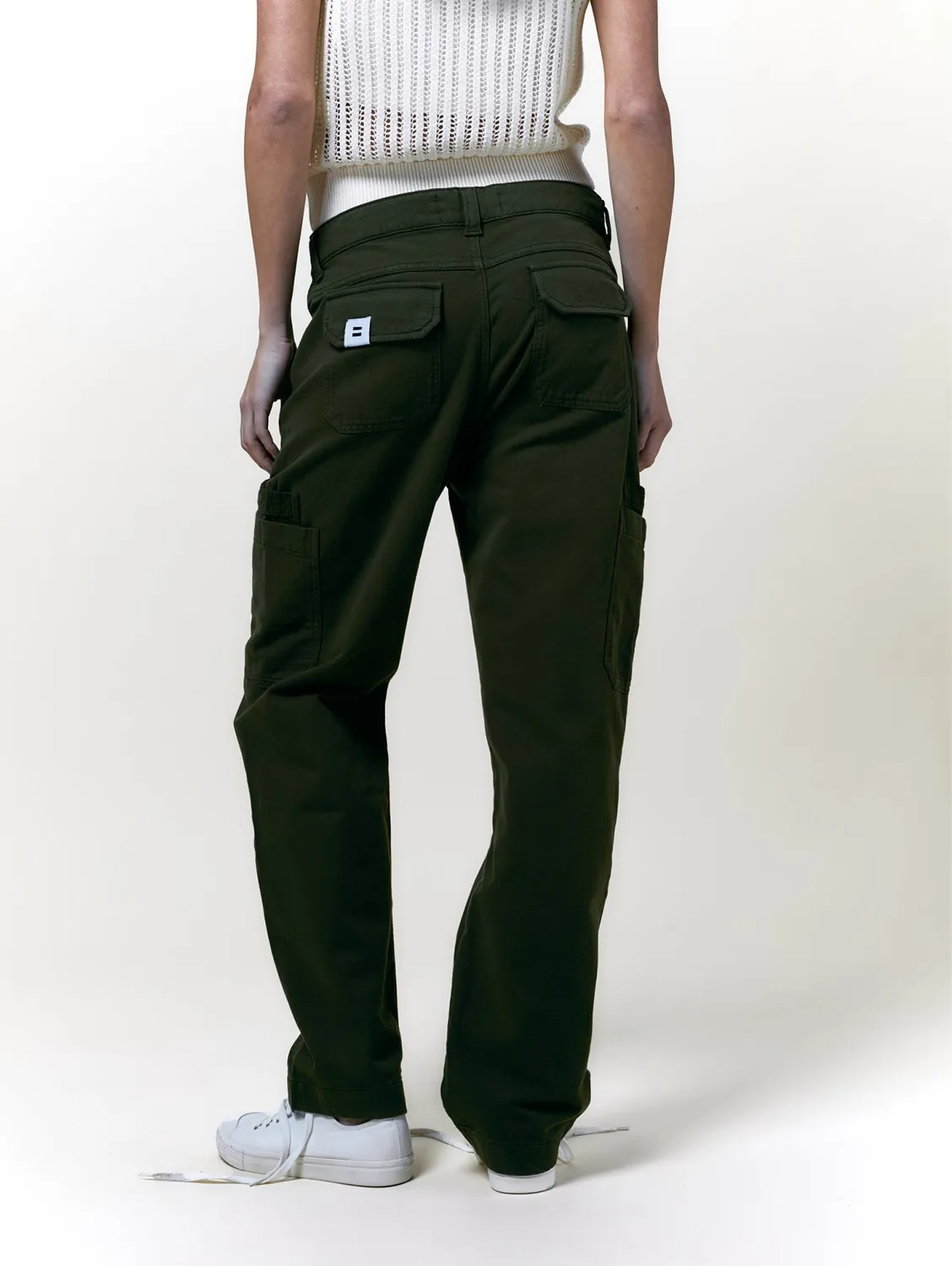 Cotelé Paris Pantalon Cargo Toile olive coton bio