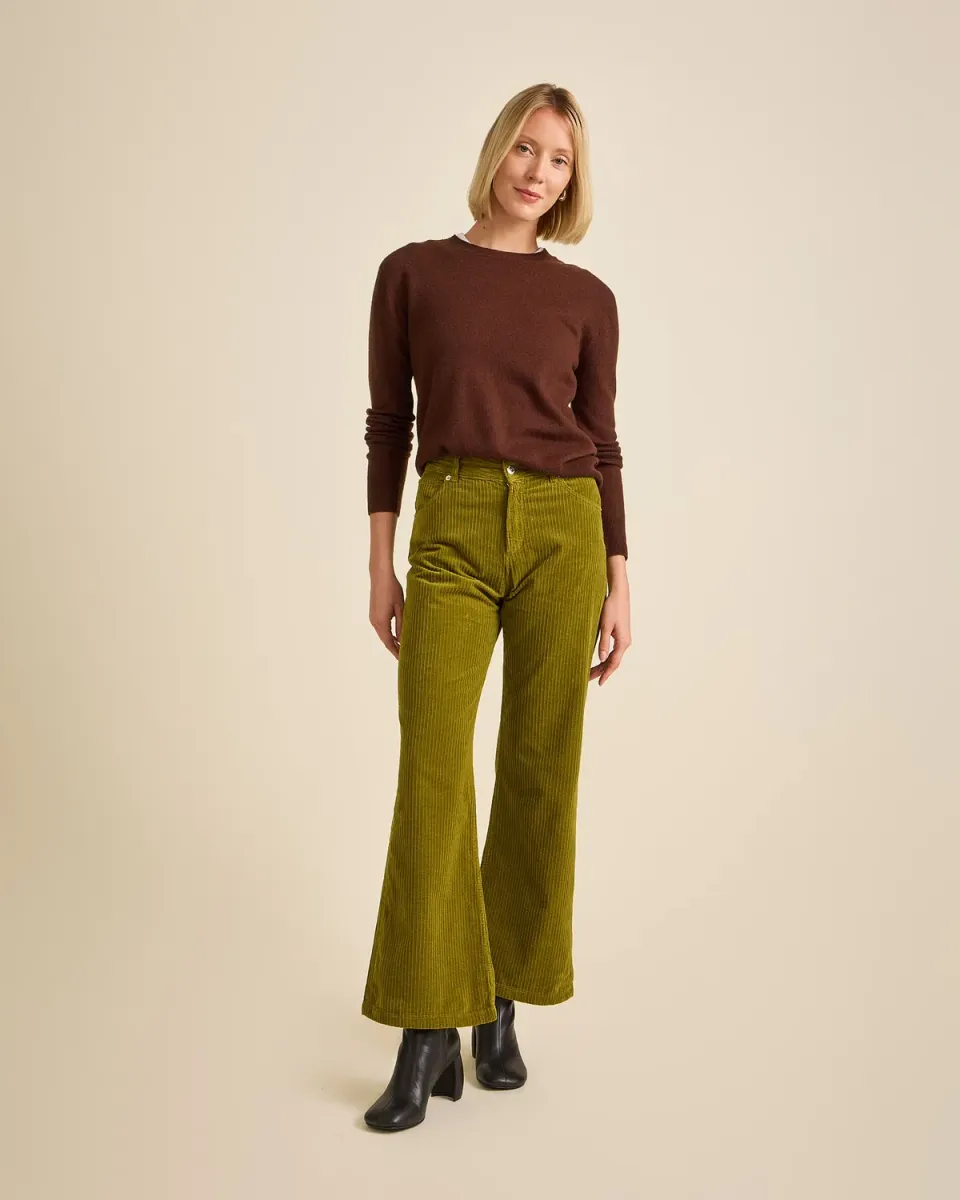 Cotelé Paris Pantalon Flare Pickle velours bio