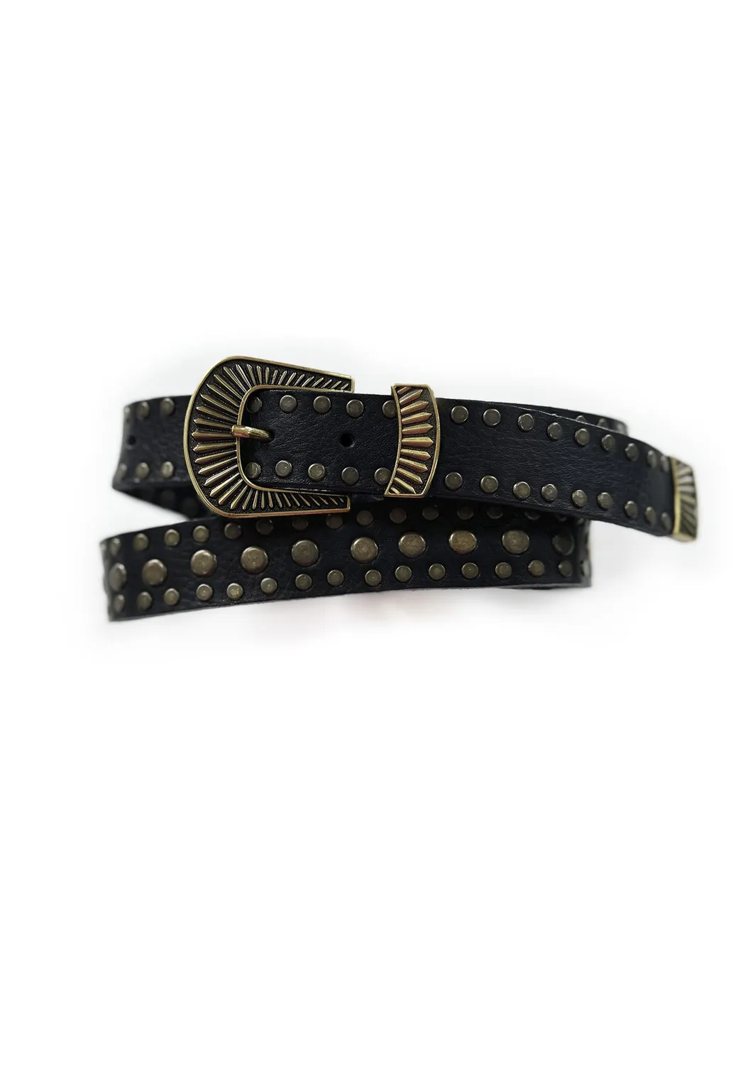 Paolo Leduc Corrective Service ceinture cuir noir cloutée