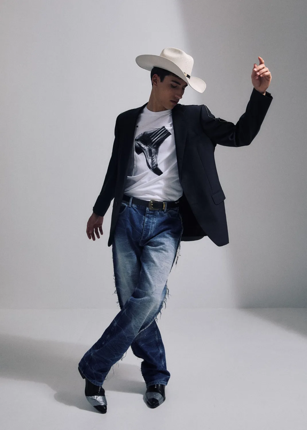 PAOLO LEDUC Fast Rider jean baggy bleu lourd 14 oz