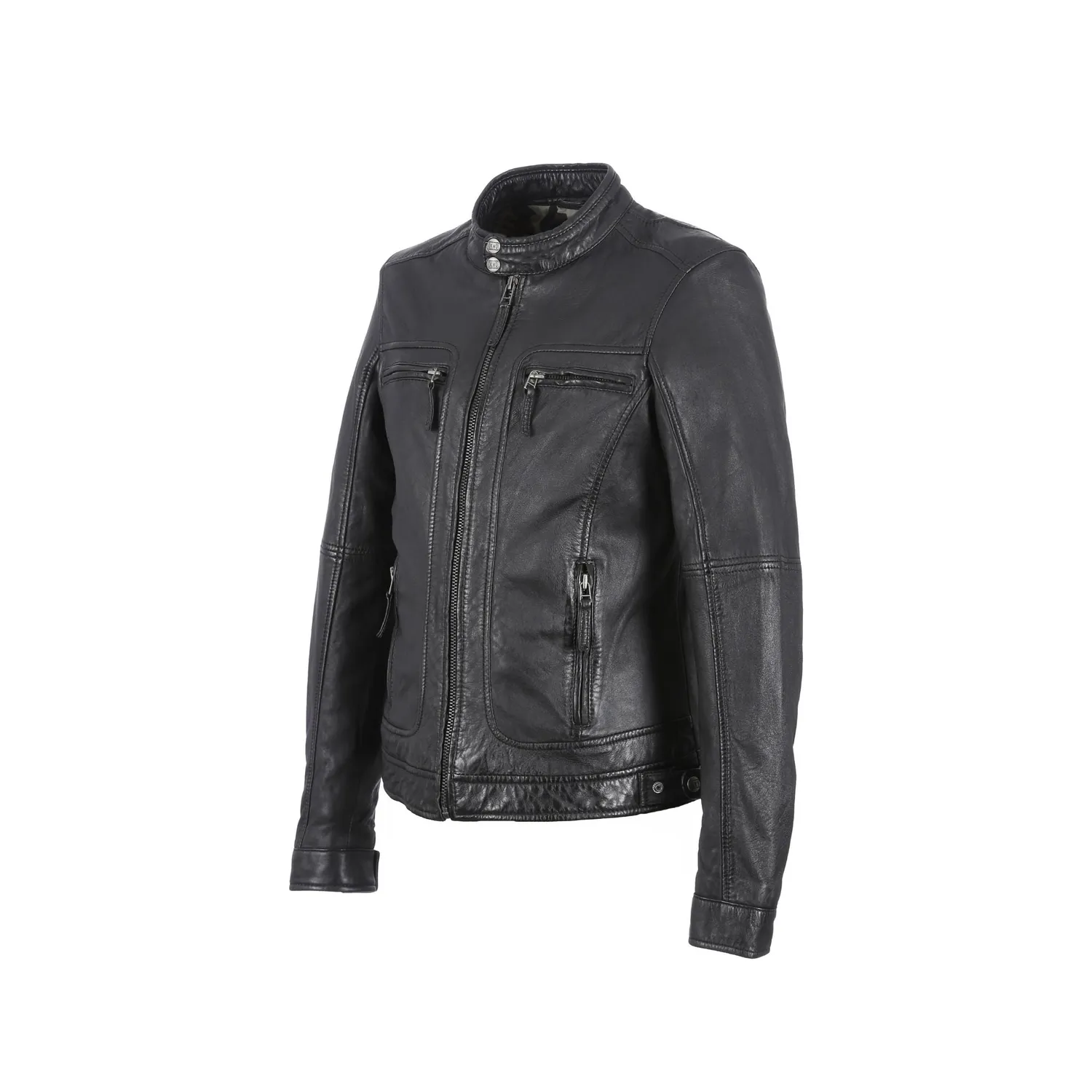 Oakwood Casey 60901 blouson cuir homme noir coupe slim
