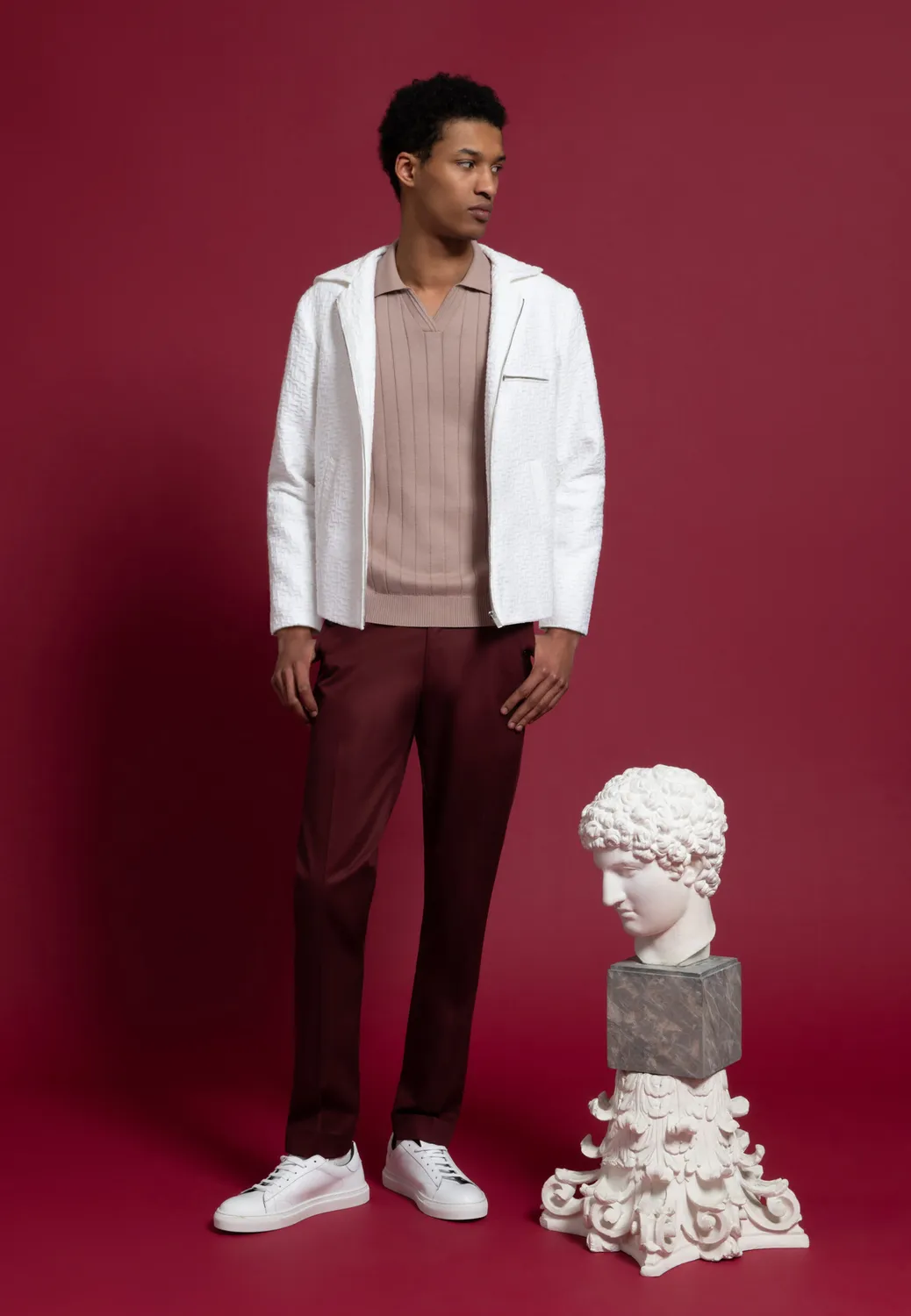 Pierre Talamon Xavier pantalon bordeaux