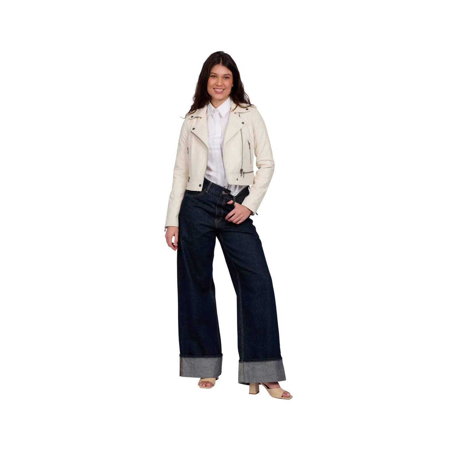 Oakwood Yoko 62326 blouson cuir blanc