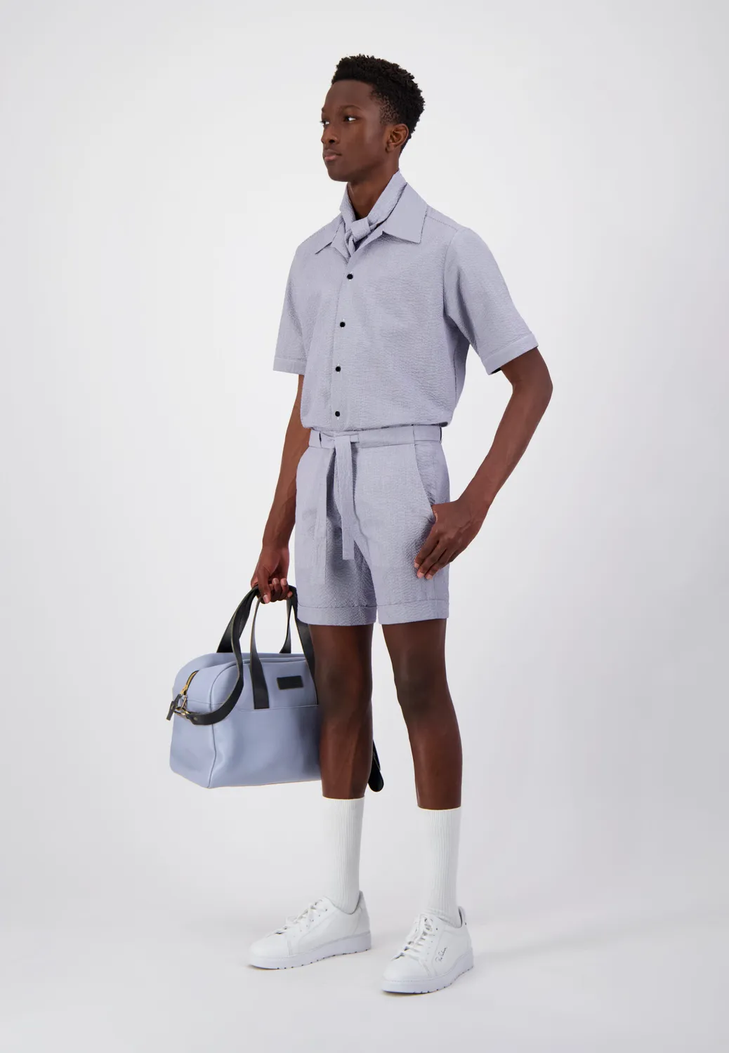 Pierre Talamon bermuda seersucker rayures