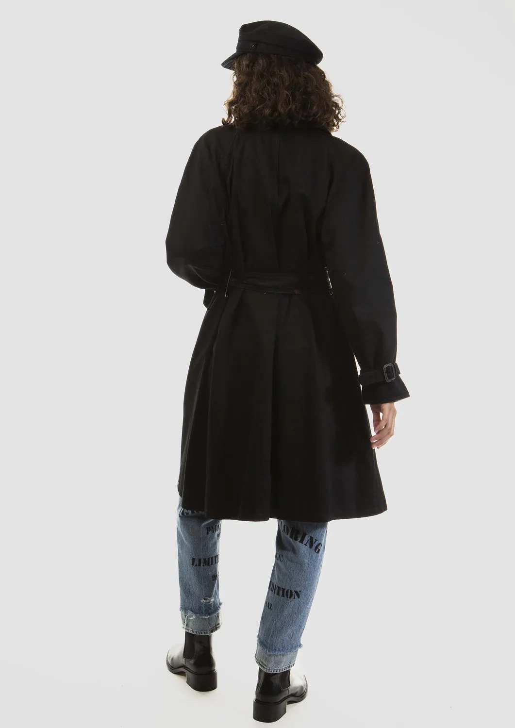 Paolo Leduc Bleeding Trench manteau noir rouge coton