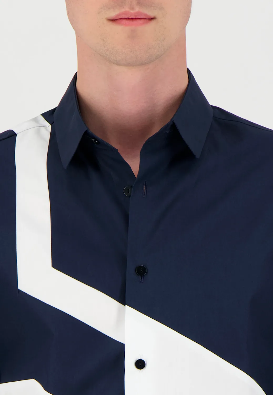Pierre Talamon découpe bicolore chemise