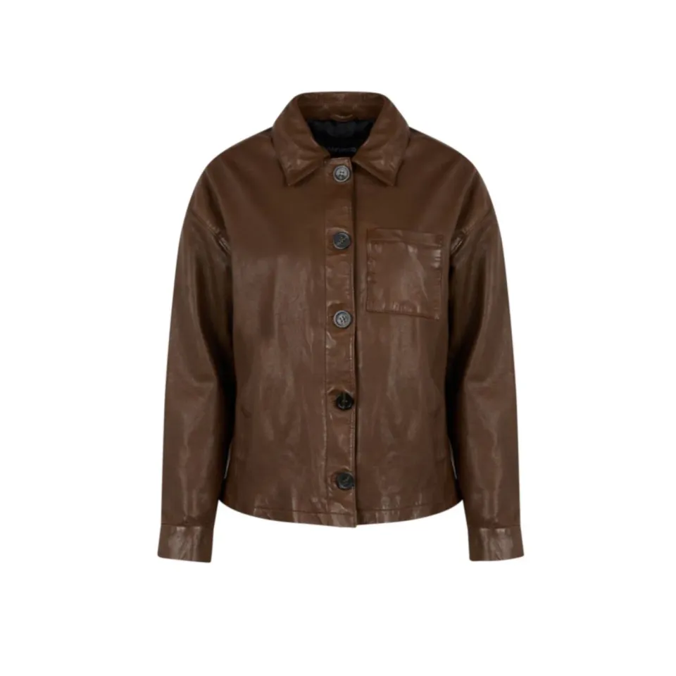 Oakwood Claudie 65162 blouson cuir noisette lavé