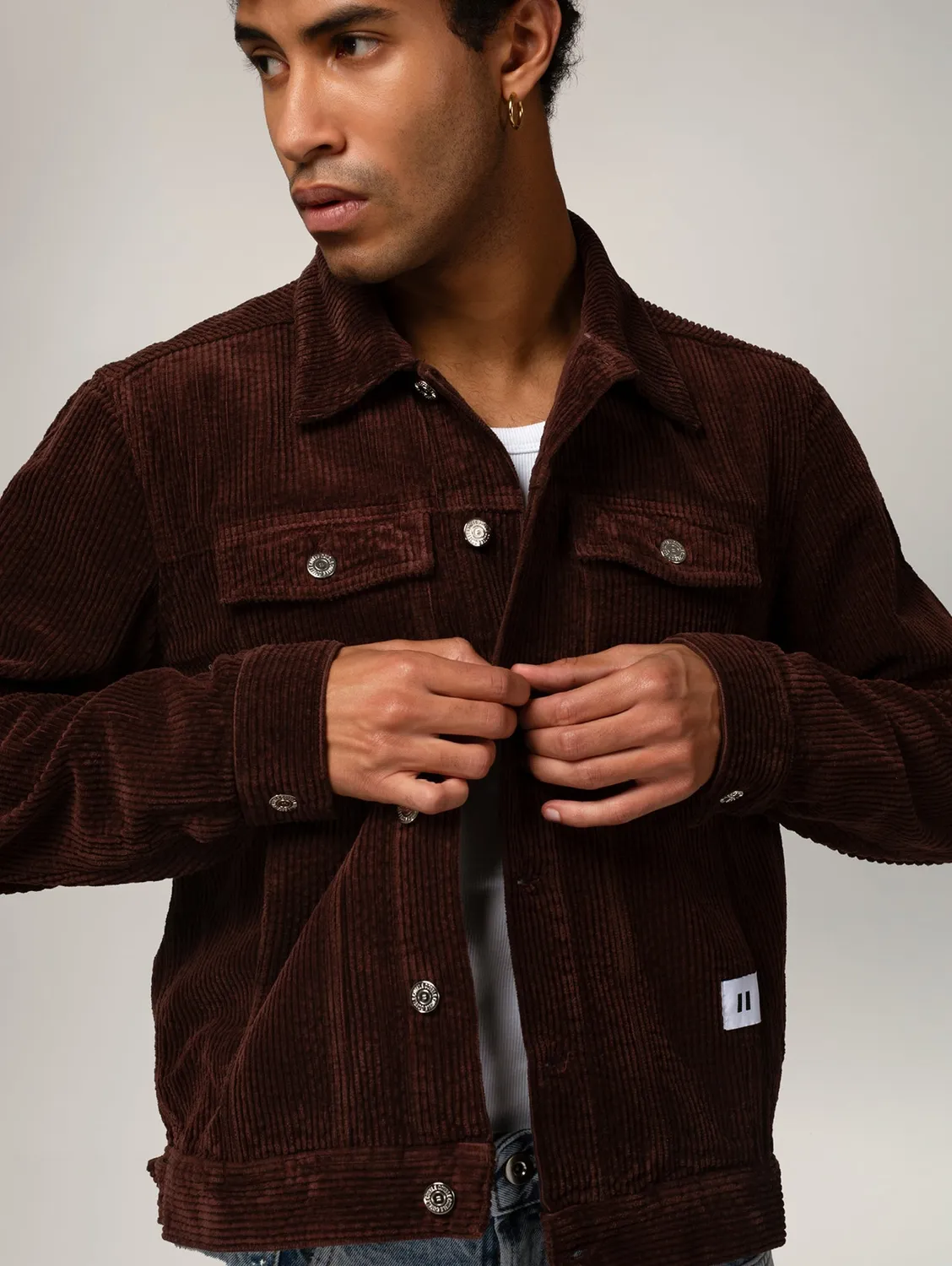 Cotélé Paris Jim veste trucker chocolat velours