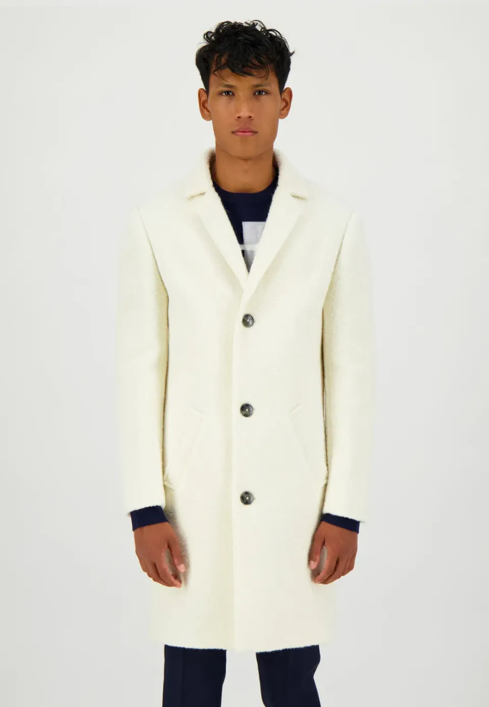 Pierre Talamon ivoire manteau en laine