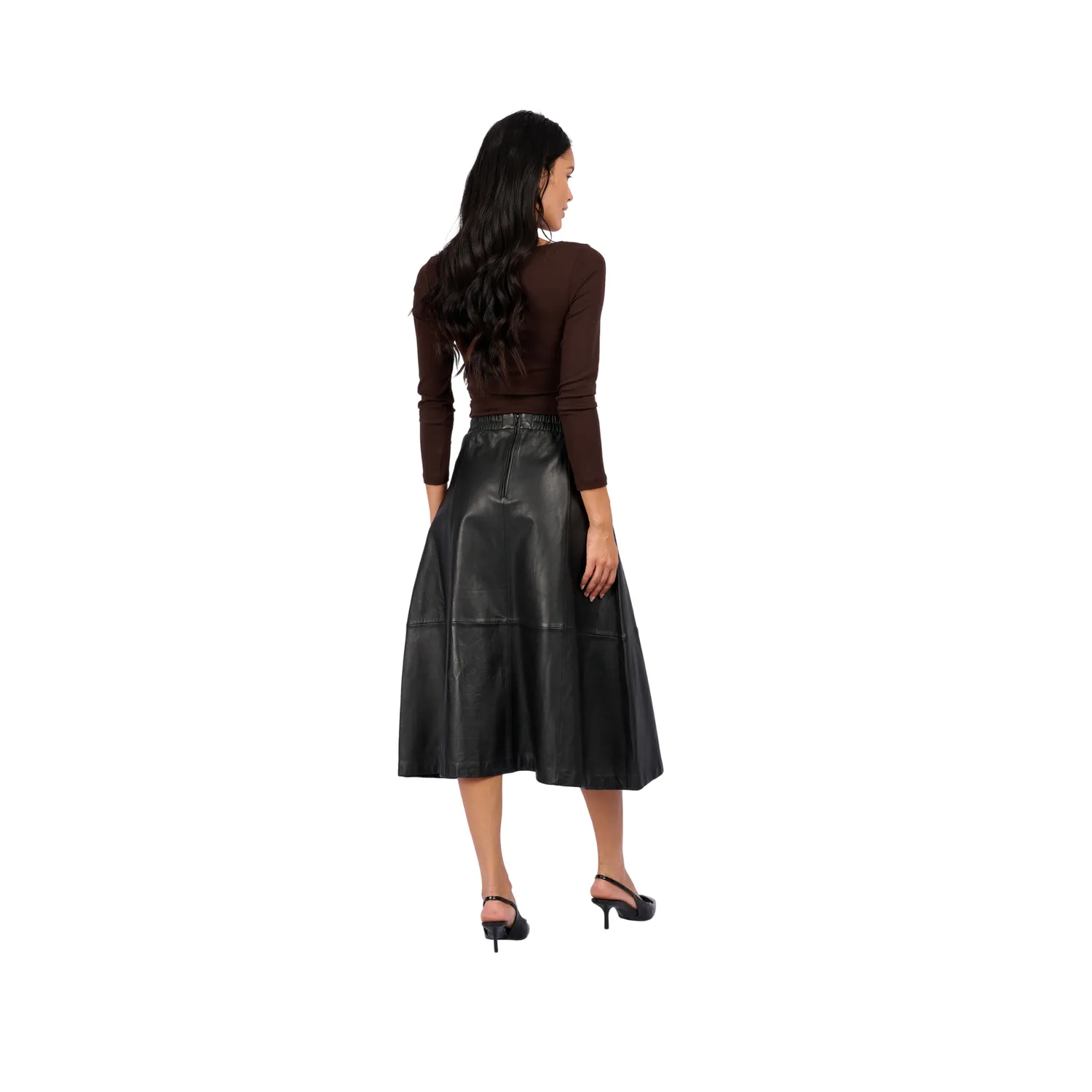 Oakwood Nahee 65102 jupe longue cuir véritable noir