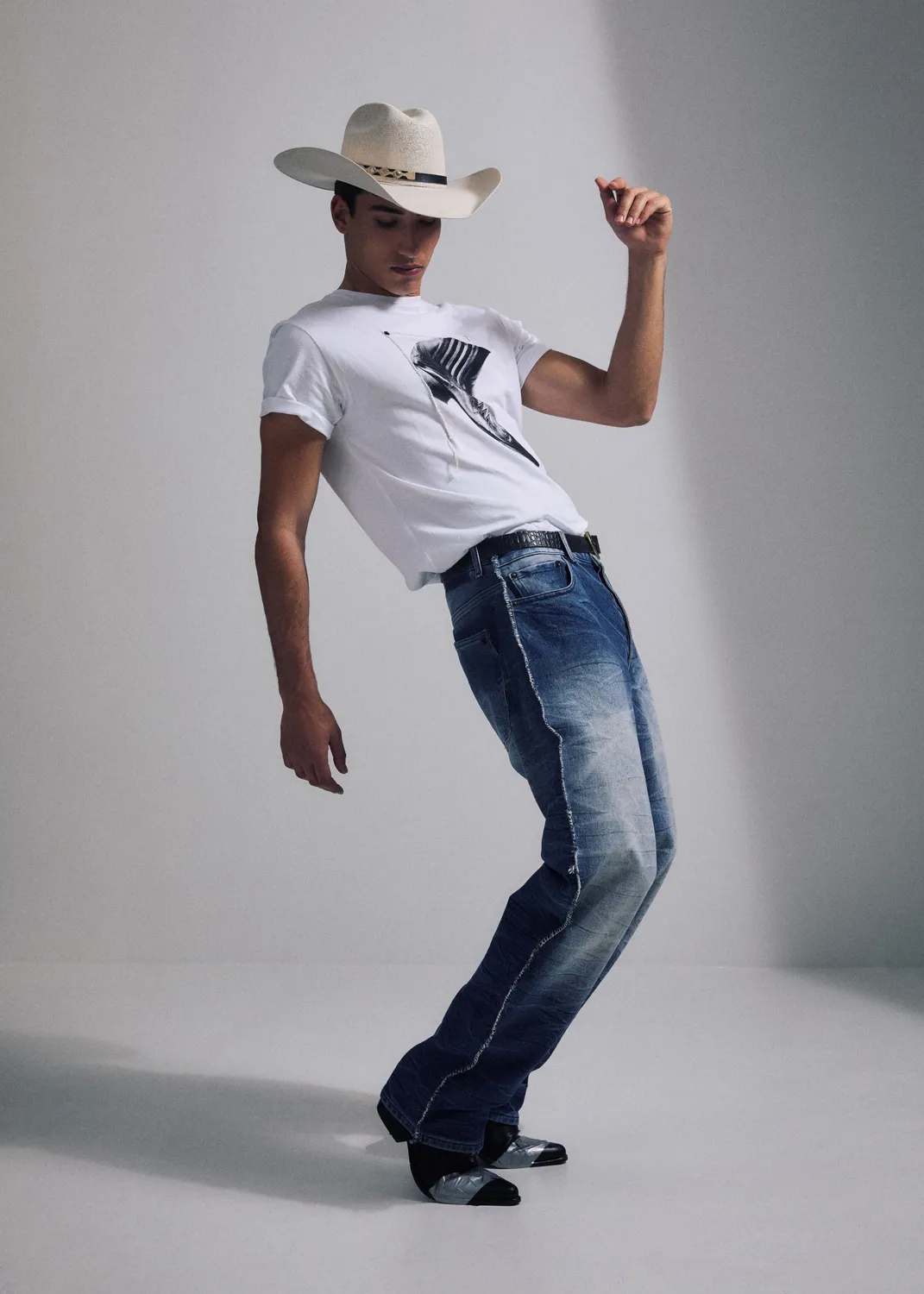 PAOLO LEDUC Fast Rider jean baggy bleu lourd 14 oz