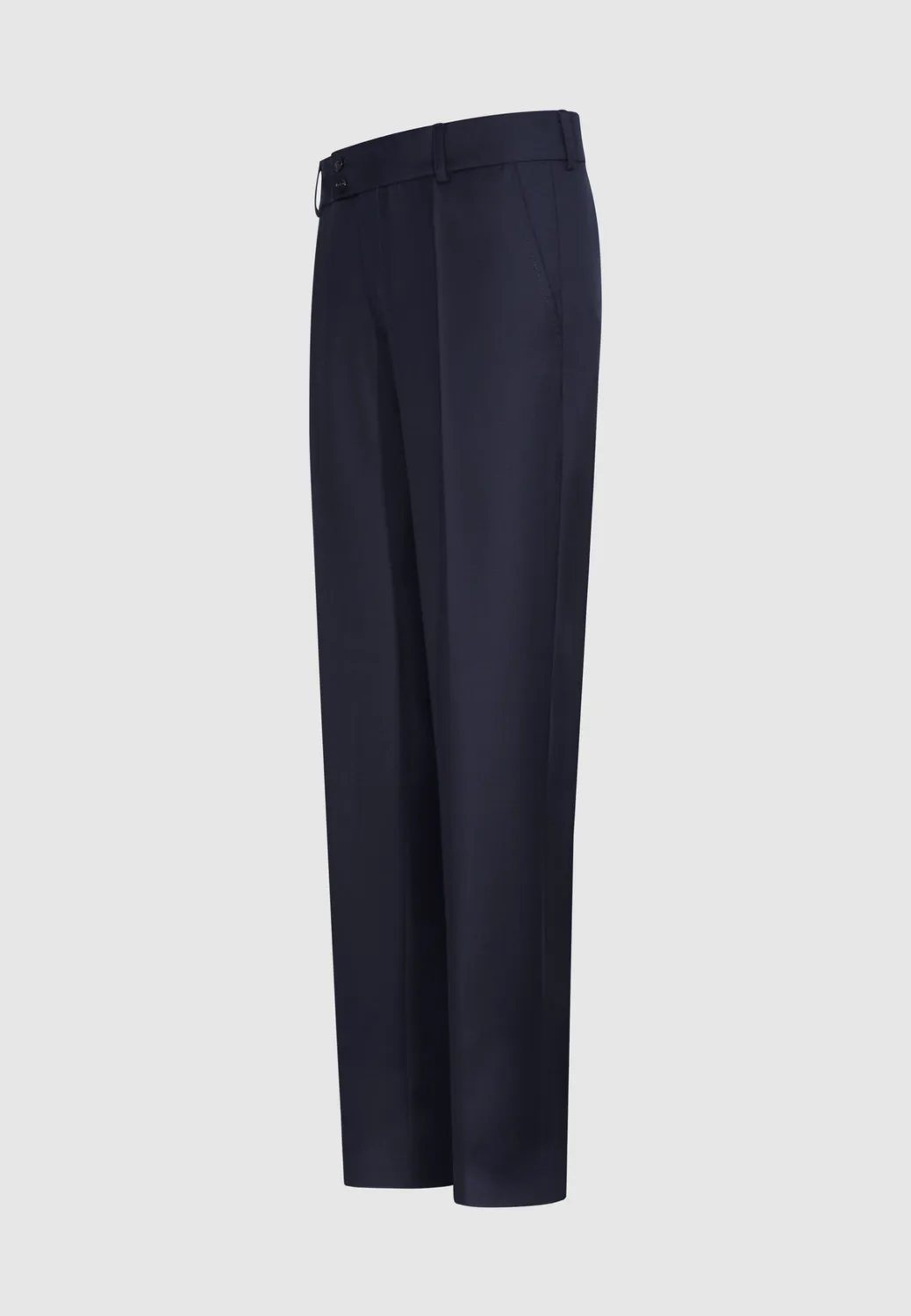 Pierre Talamon pantalon laine bleu marine taille haute