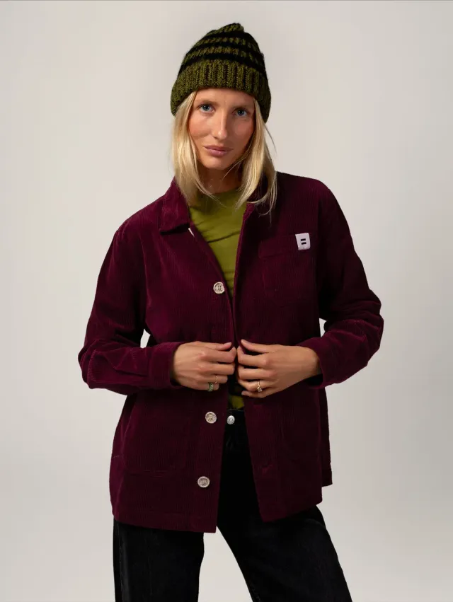 Cotelé Paris Veste Worker prune velours coton bio