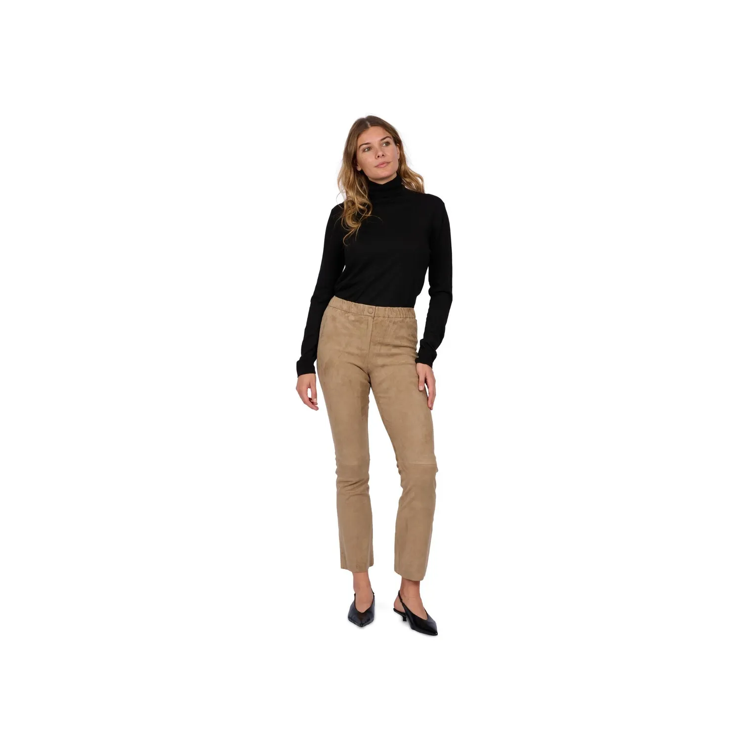 Oakwood Freya 64728 pantalon cuir marron stretch
