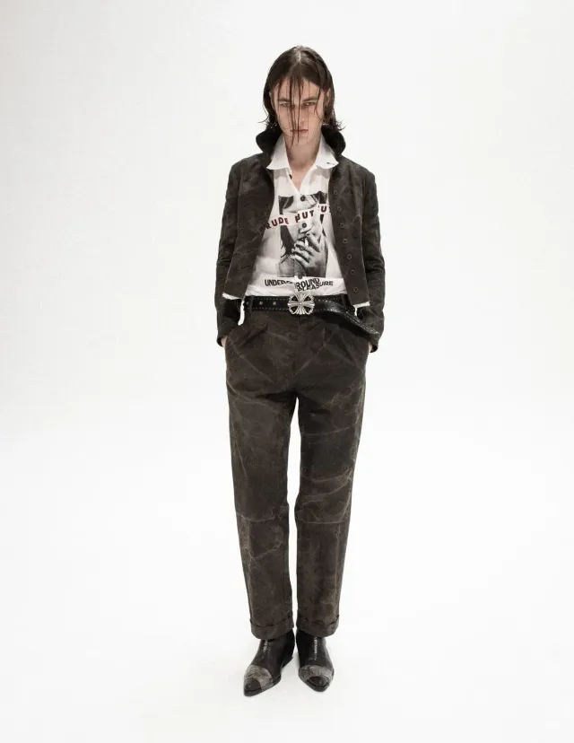 Paolo Leduc Hand Job pantalon marbré coton épais