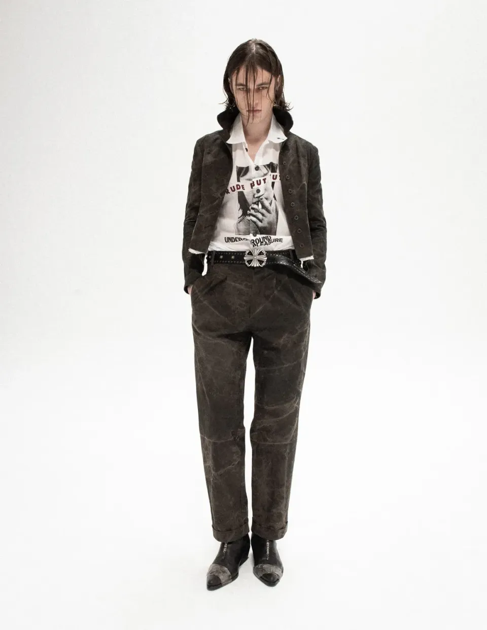 Paolo Leduc Hand Job pantalon marbré coton épais