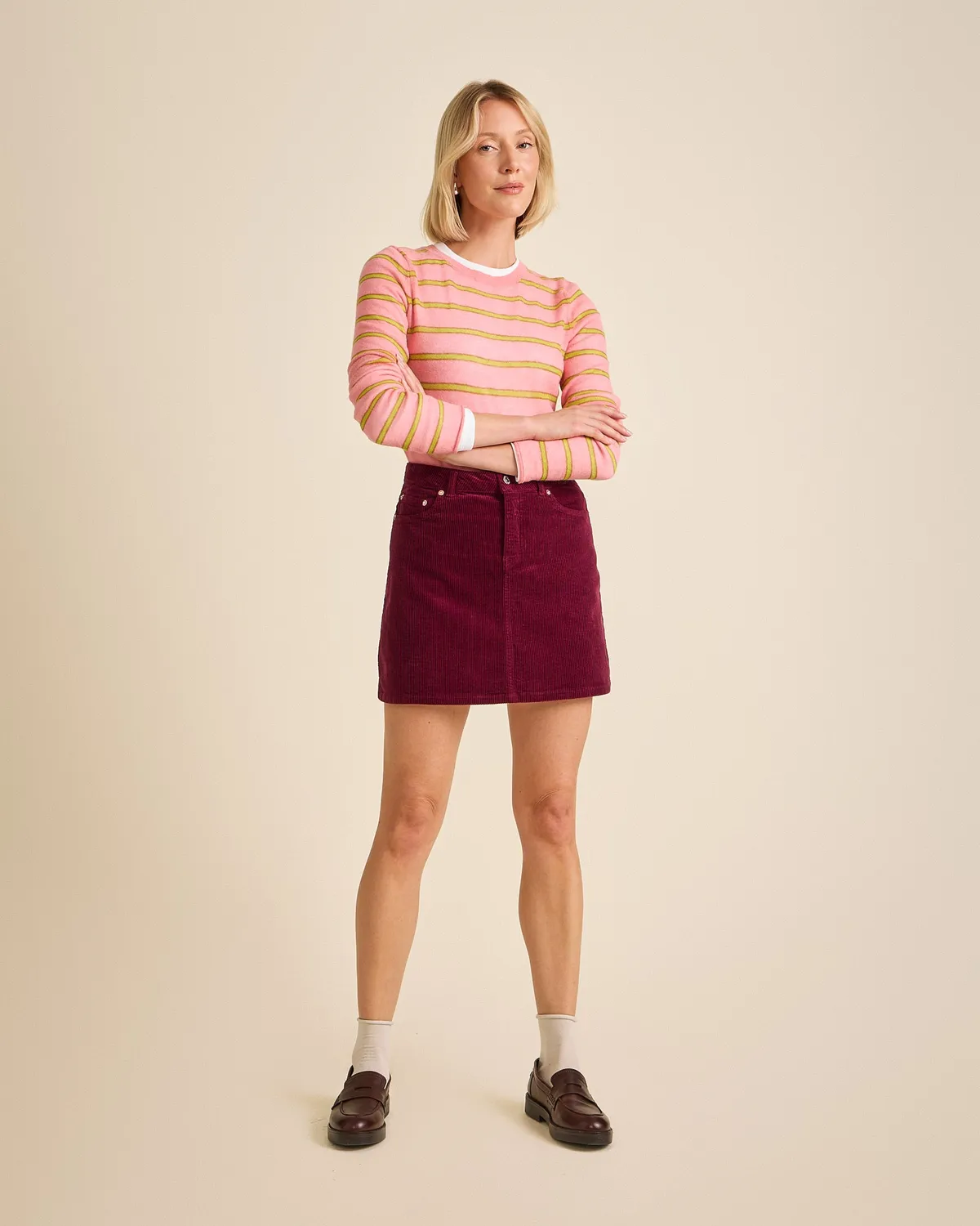 Cotélé Paris Tiny jupe velours prune