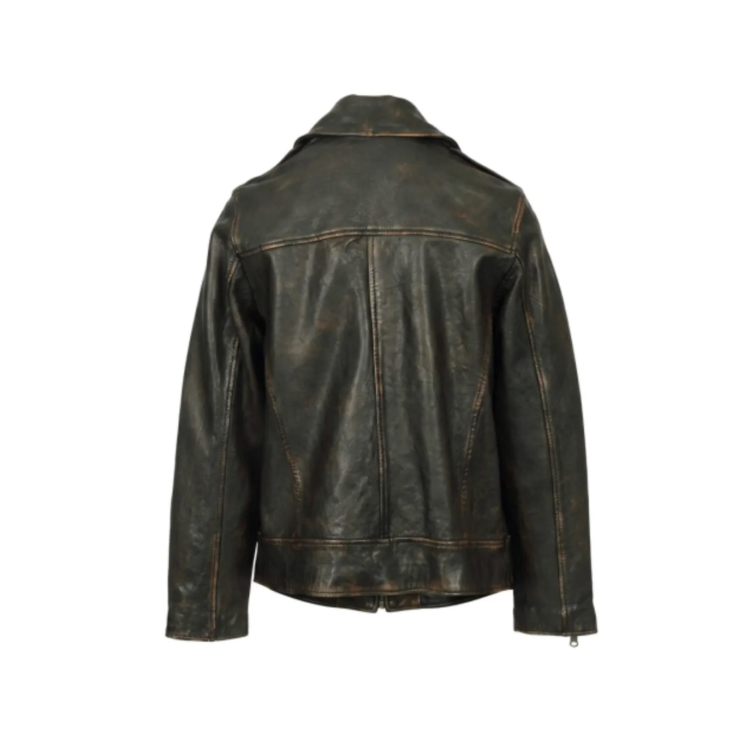 Oakwood Luna blouson cuir marron vieilli oversize