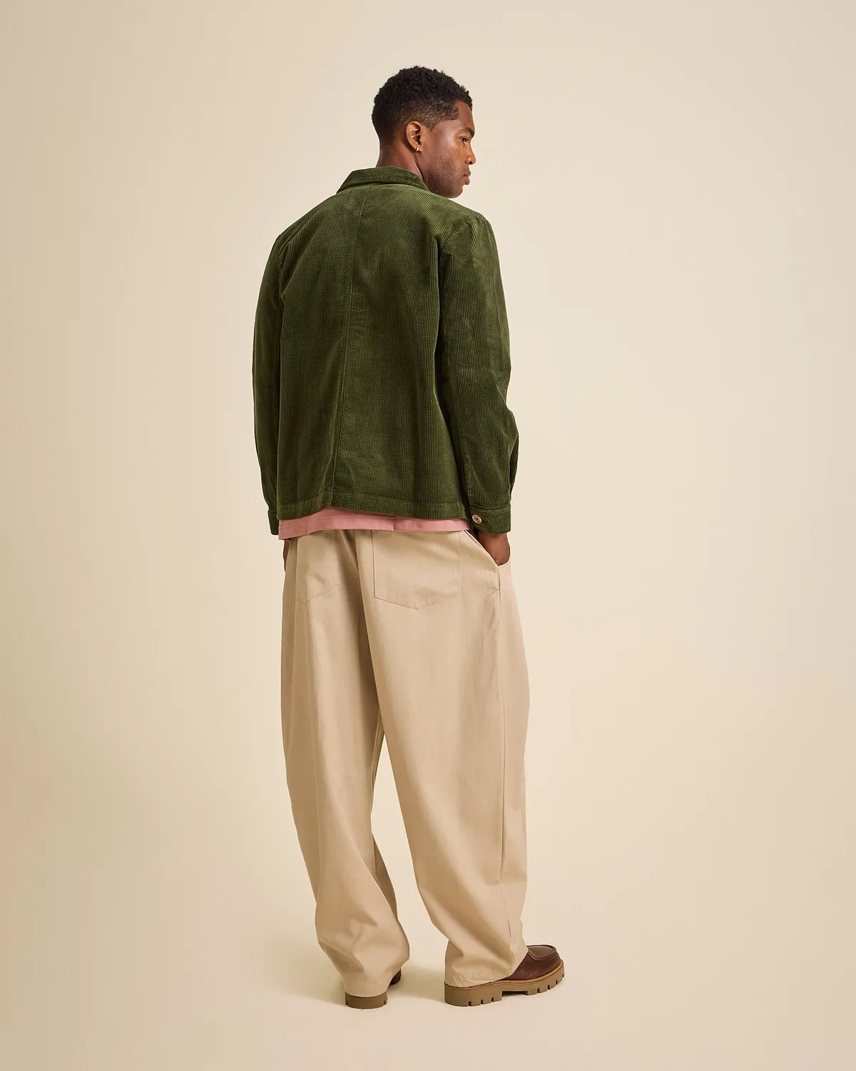 Cotelé Paris Worker vert olive veste coton bio