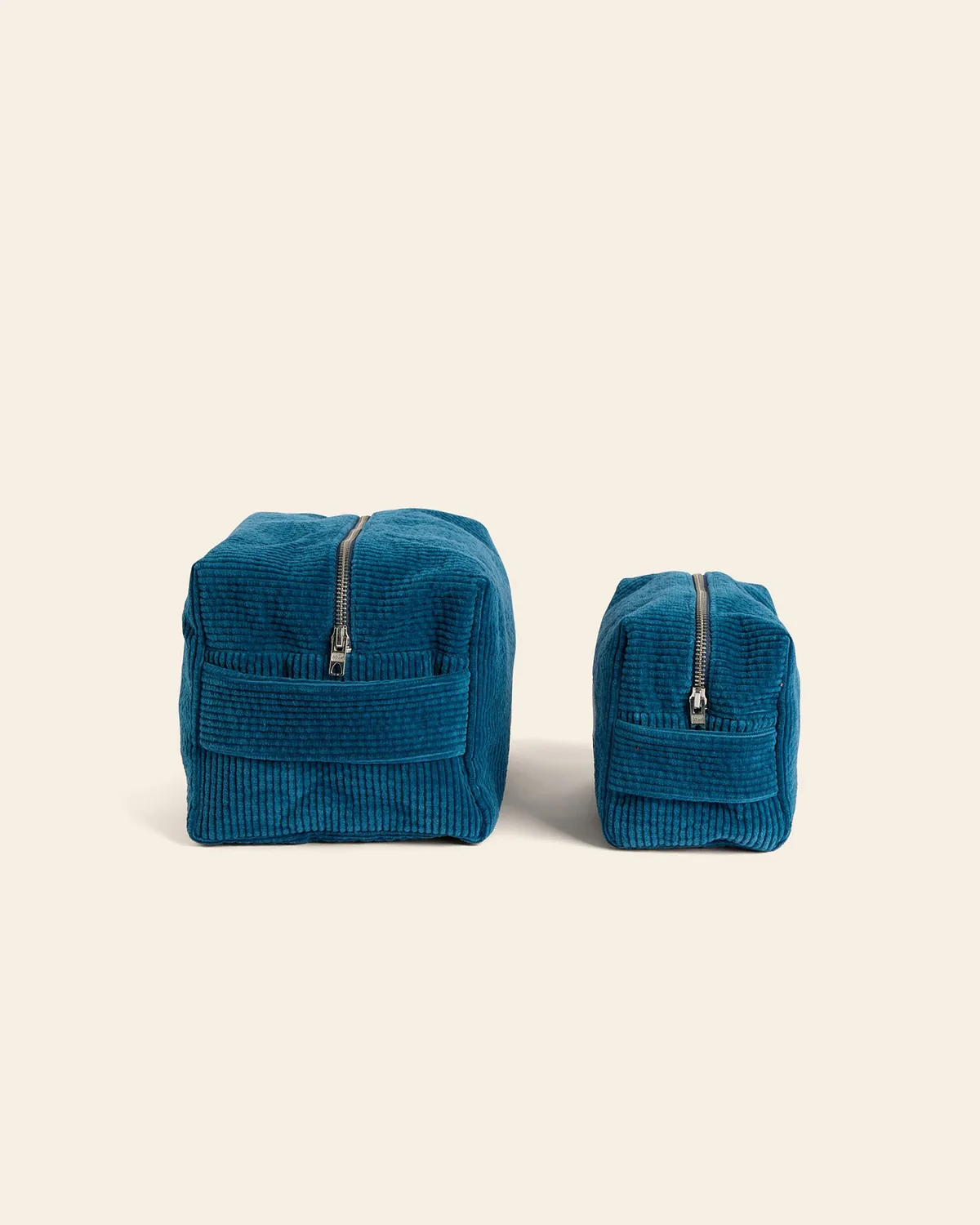 Cotélé Paris trousse de toilette XL pétrole velours