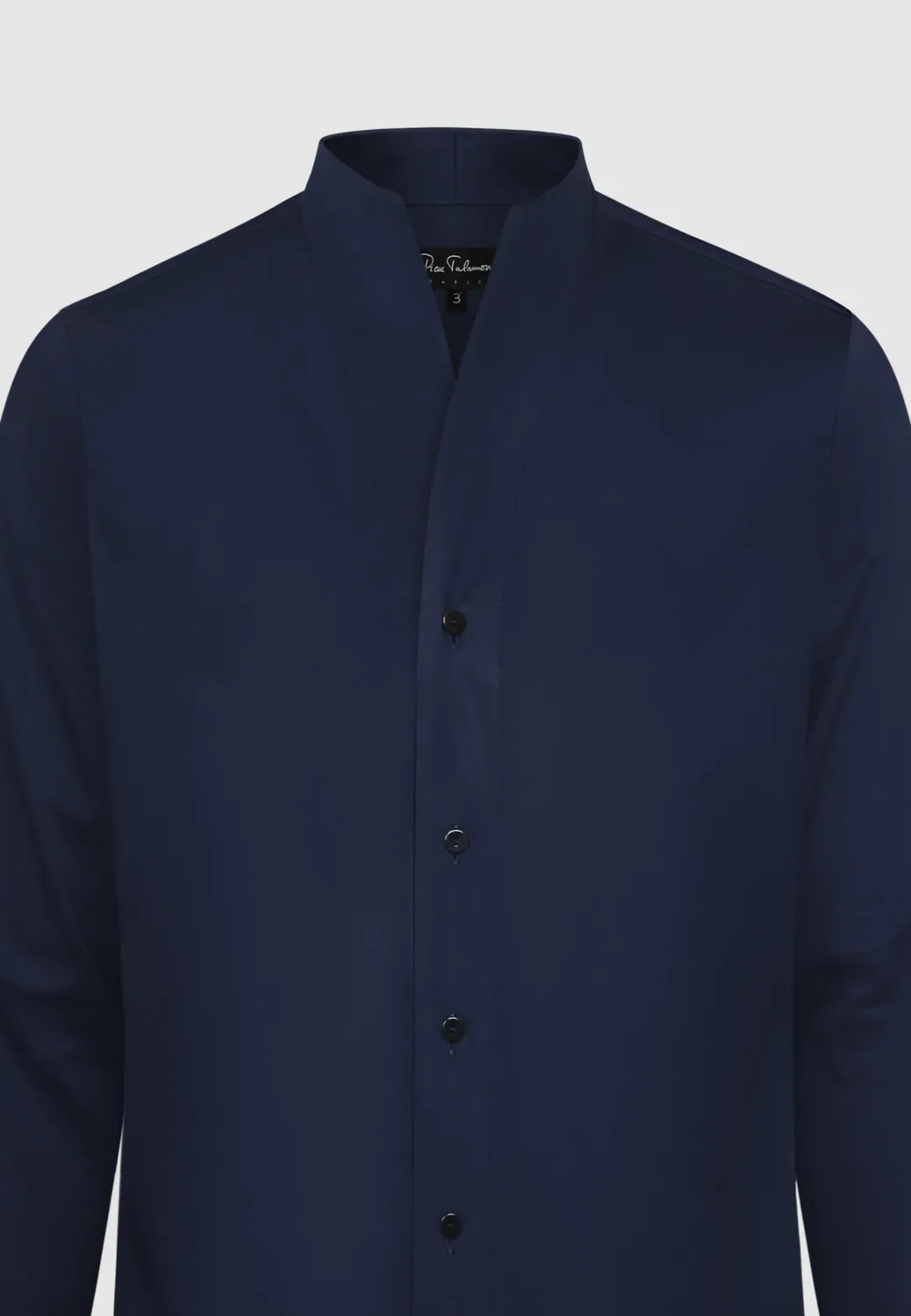 Pierre Talamon Col Montant chemise marine coton