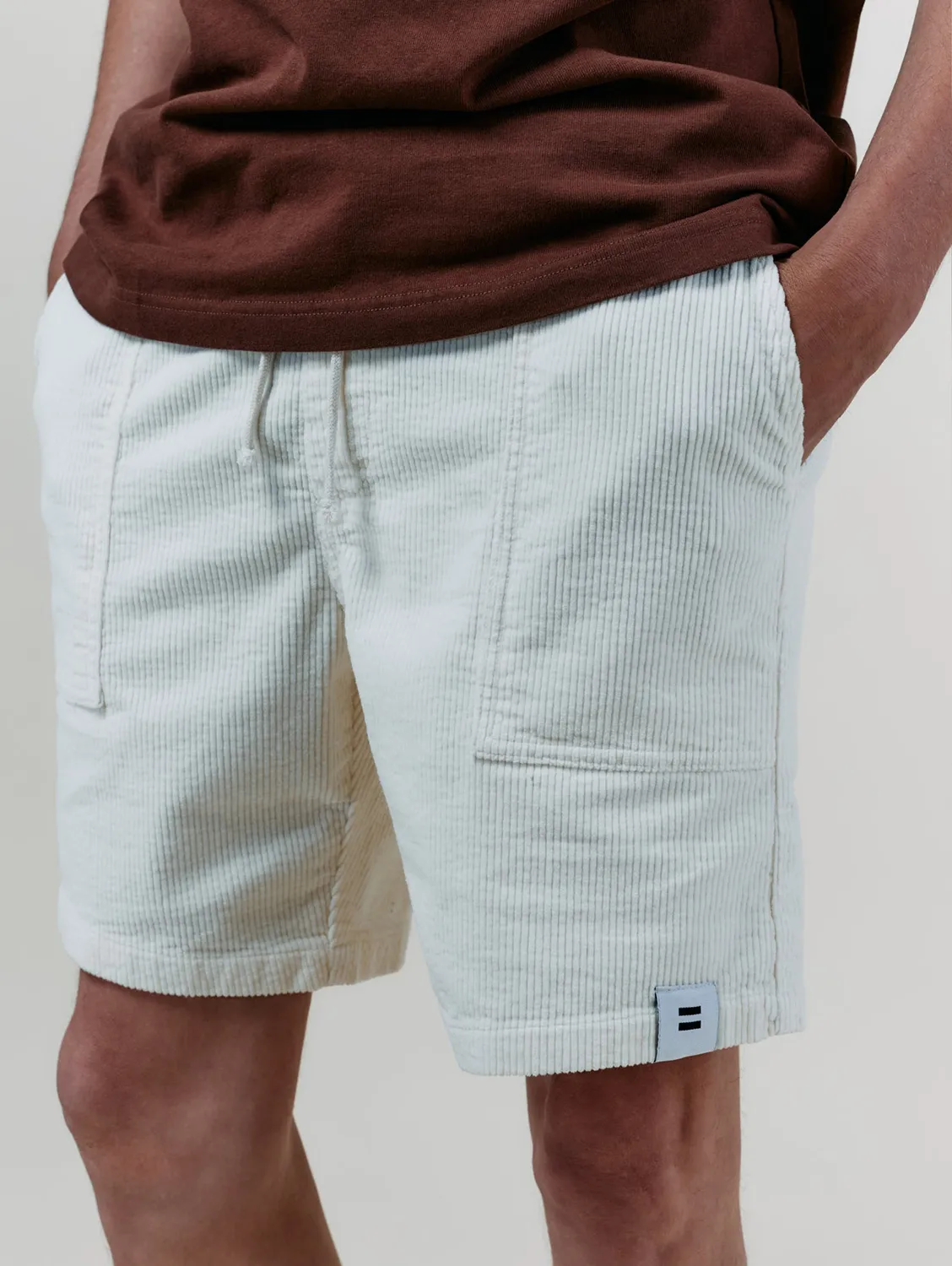 Cotelé Paris Lazy short écru velours coton bio