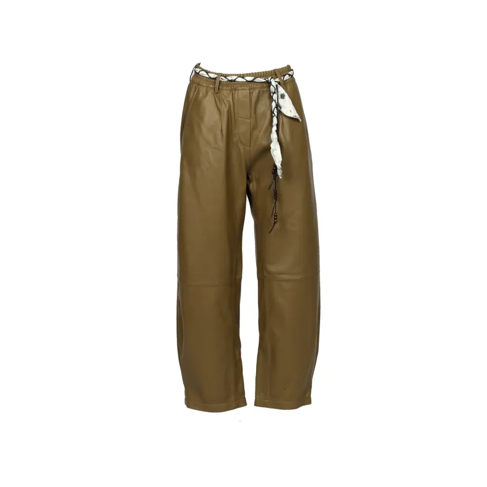 Oakwood Mia Réf. 65214 pantalon cuir Kaki Clair