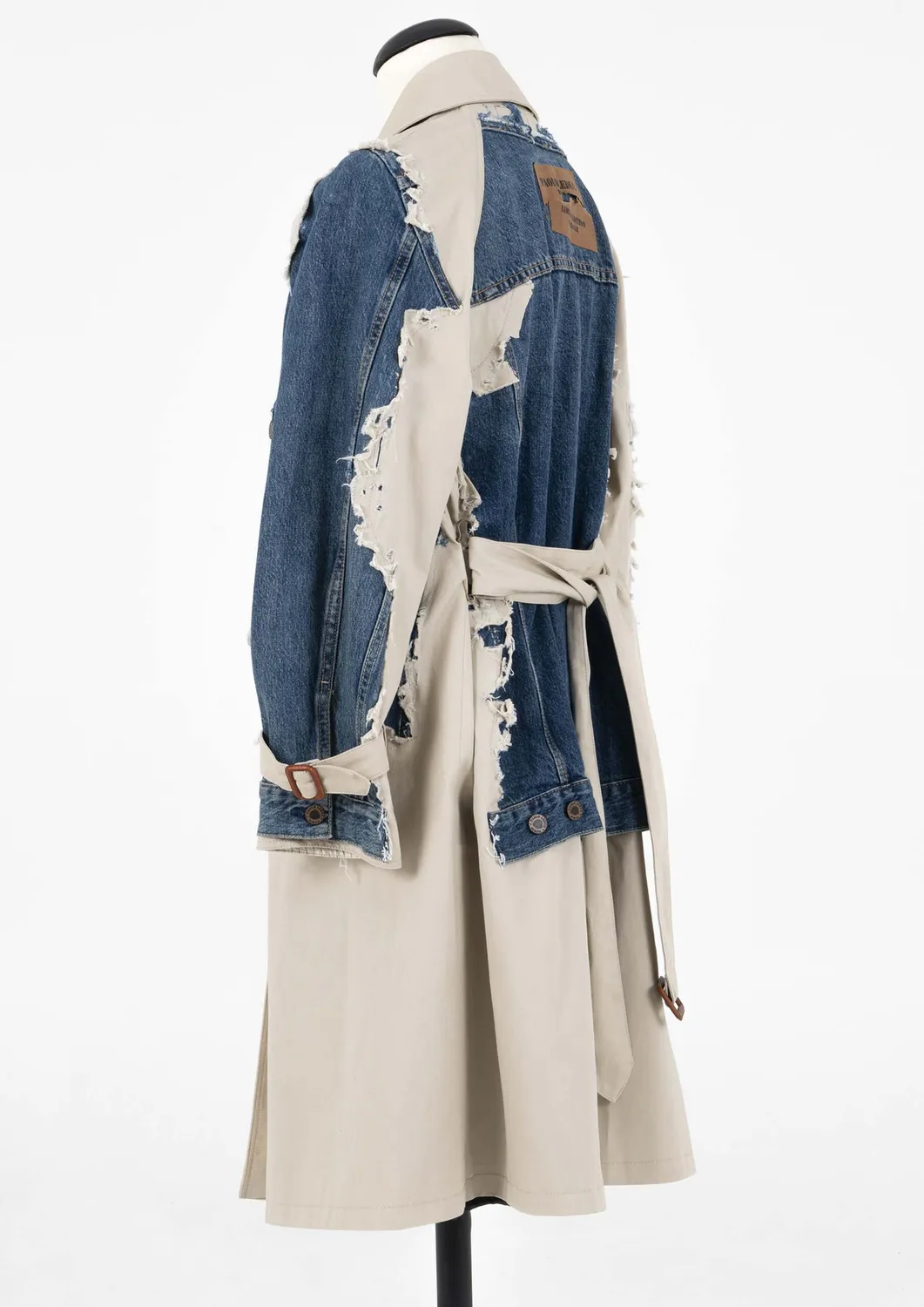 Paolo Leduc Trench Coat Denim manteau S crème et jean